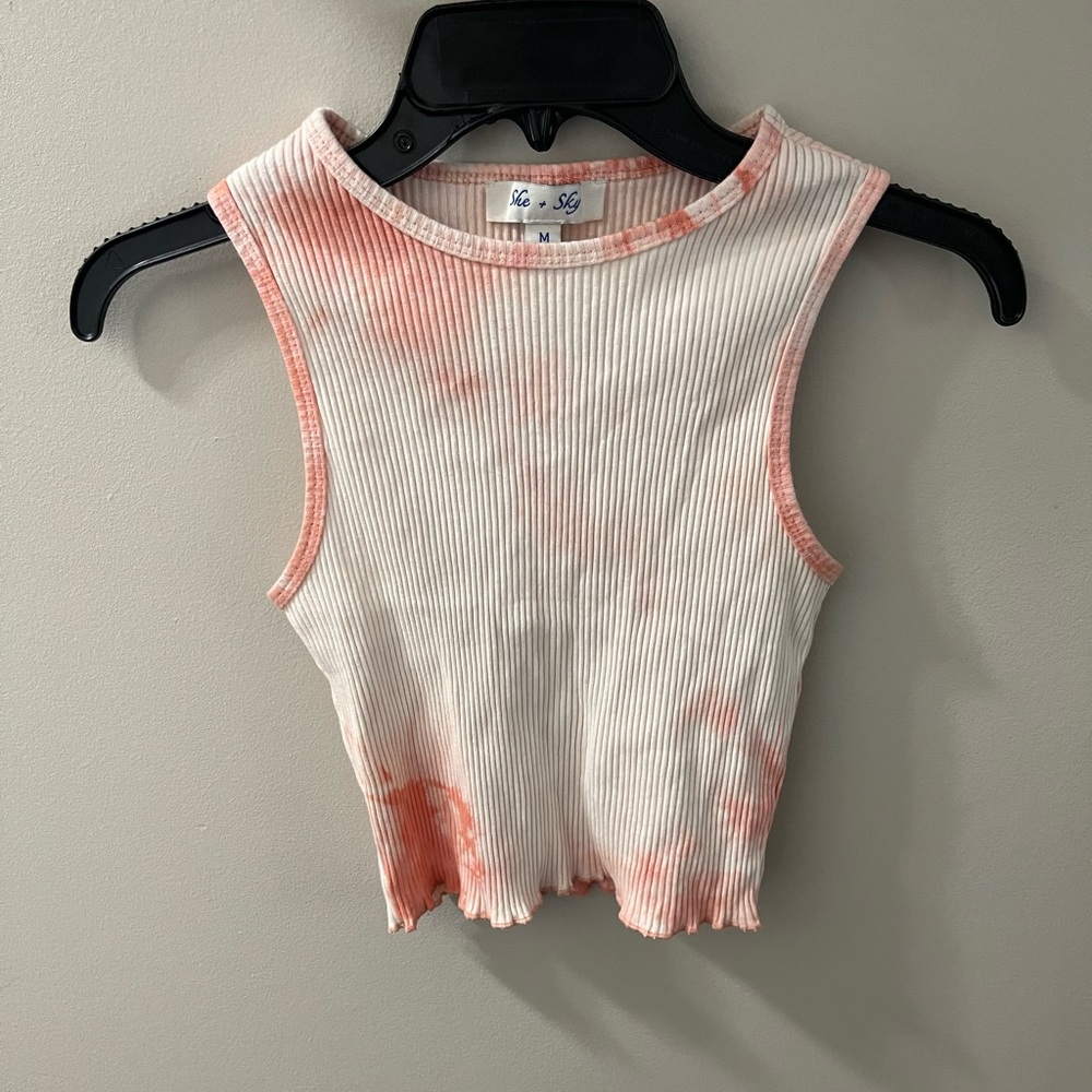 Peach Tie Dye Crop Top (M)